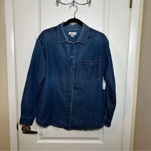 Tablots Denim Long sleeve Shirt Size Large W/pocket Classic Women’s